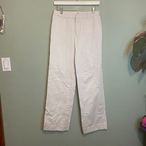Old Navy Womens Casual Career Trouser Flat Front Straight Leg Pants Cream Size 6
